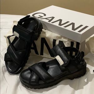 Ganni black hiking sandals